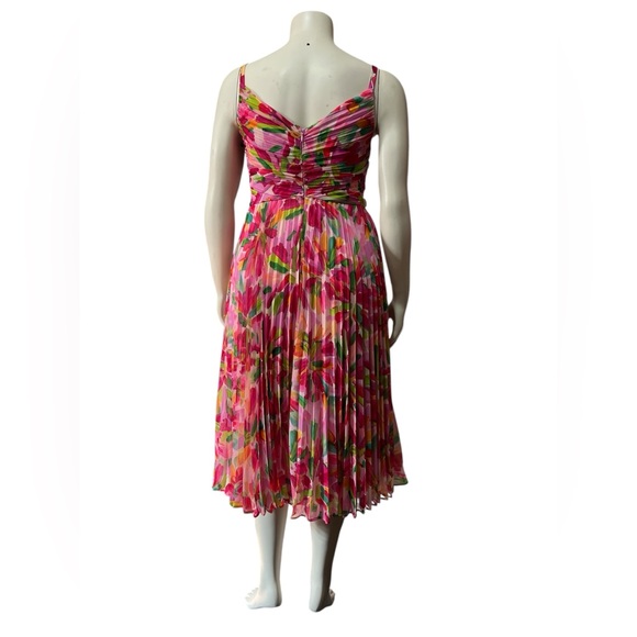 NWT Adrianna Papell Sz 8 Floral Pleated Midi Dress Sleeveless Cocktail Party - Picture 6 of 11